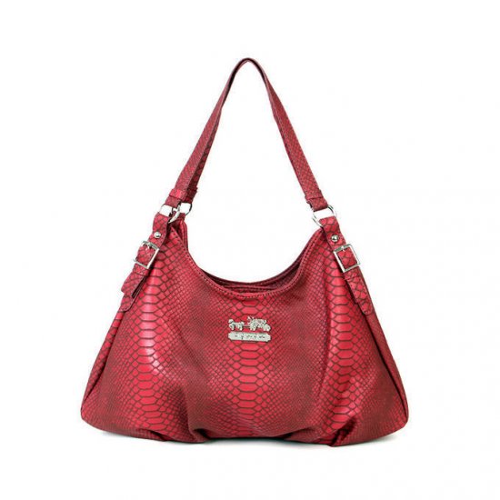 Coach Embossed Logo Medium Red Shoulder Bags BCG - Click Image to Close